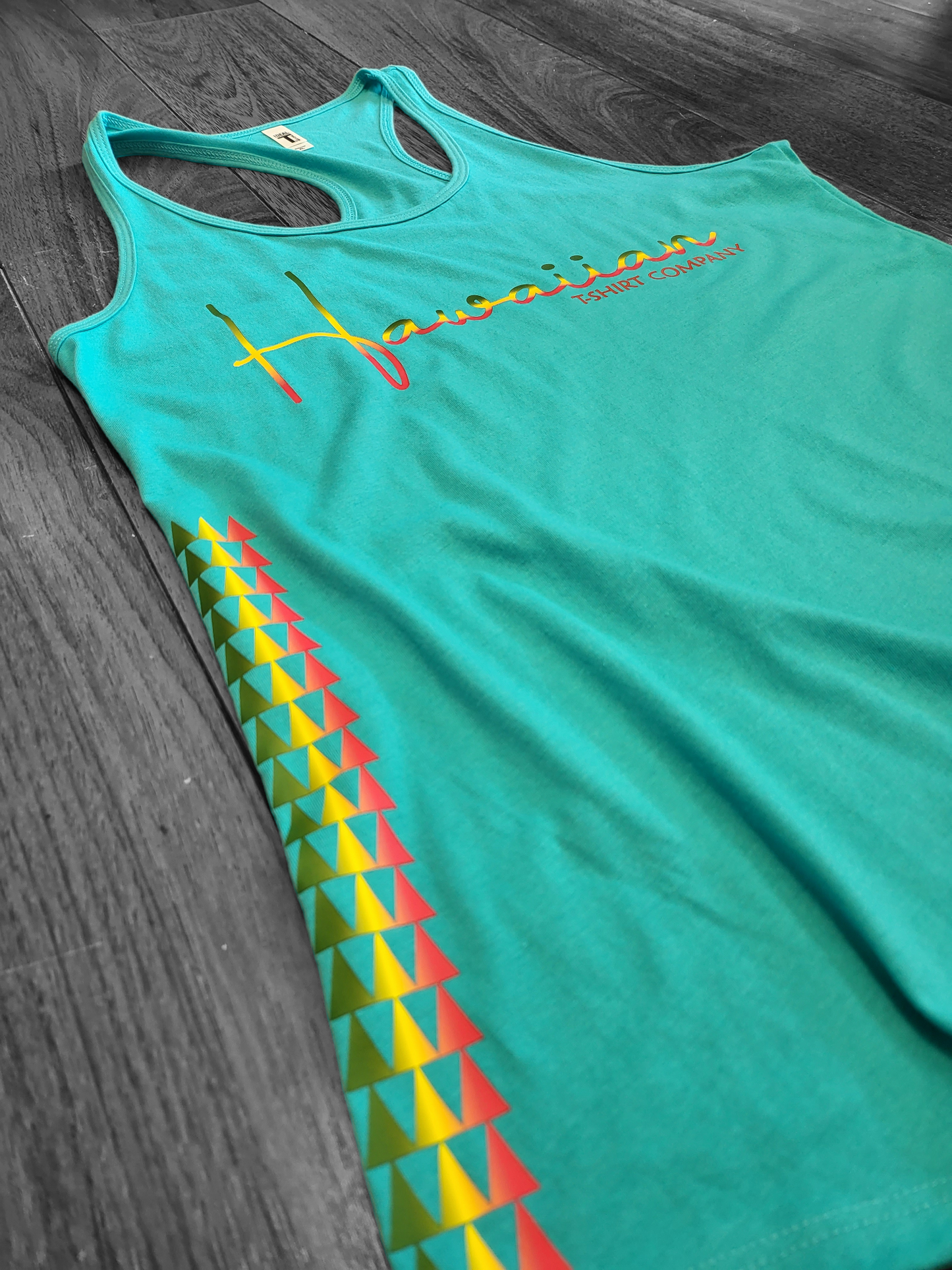 Womens Racerback Tanktops "Rasta Logo" (Tahiti Blue)