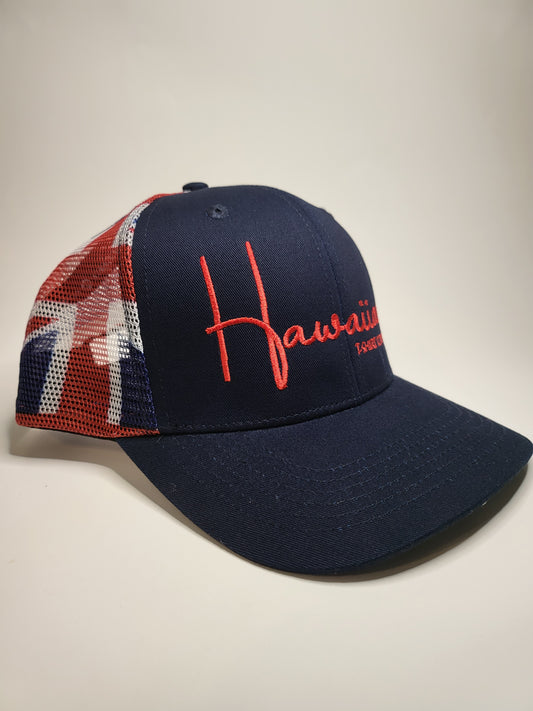 Hats "Hawaiian Flag Mesh" (Navy) Trucker Cap