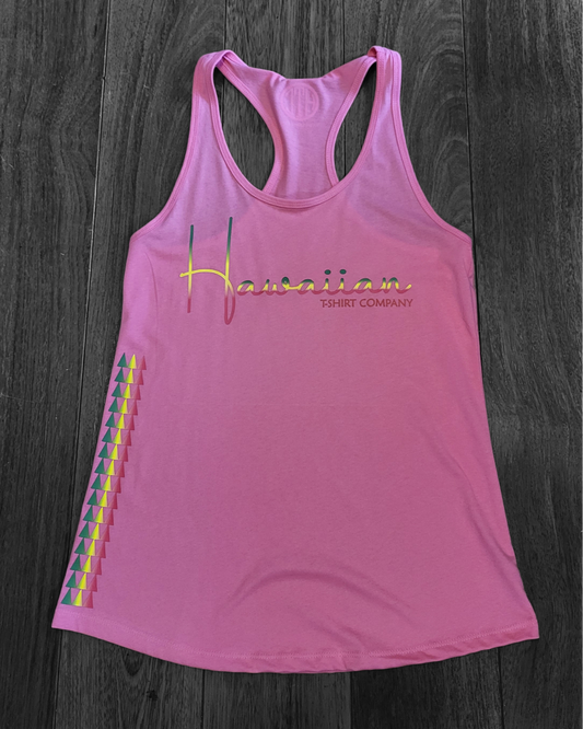 Womens Racerback Tanktops "Rasta Logo" (Pink)