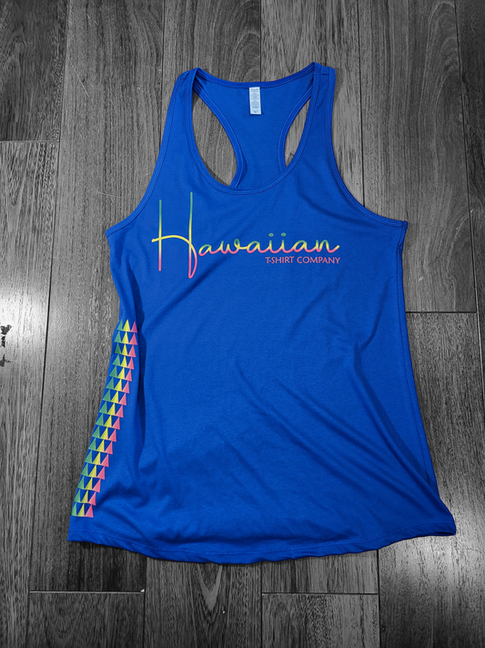 Womens Racerback Tanktops "Rasta Logo" (Royal Blue)