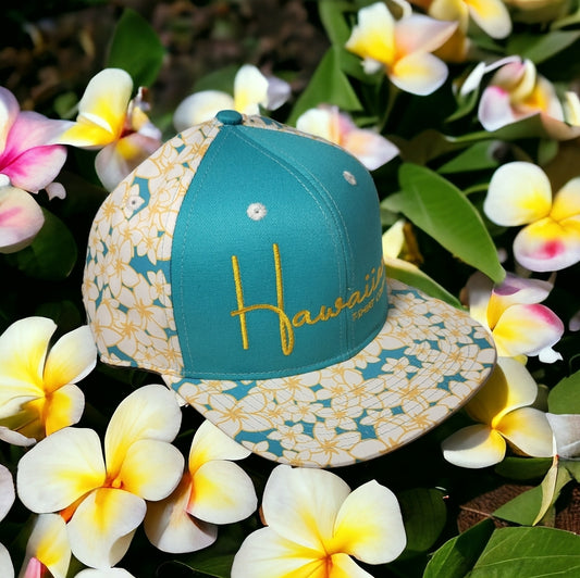 Hats "Plumeria Blossom" flatbill snapback