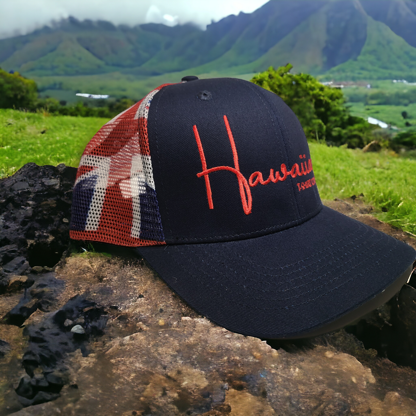 Hats "Hawaiian Flag Mesh" (Navy) Trucker Cap