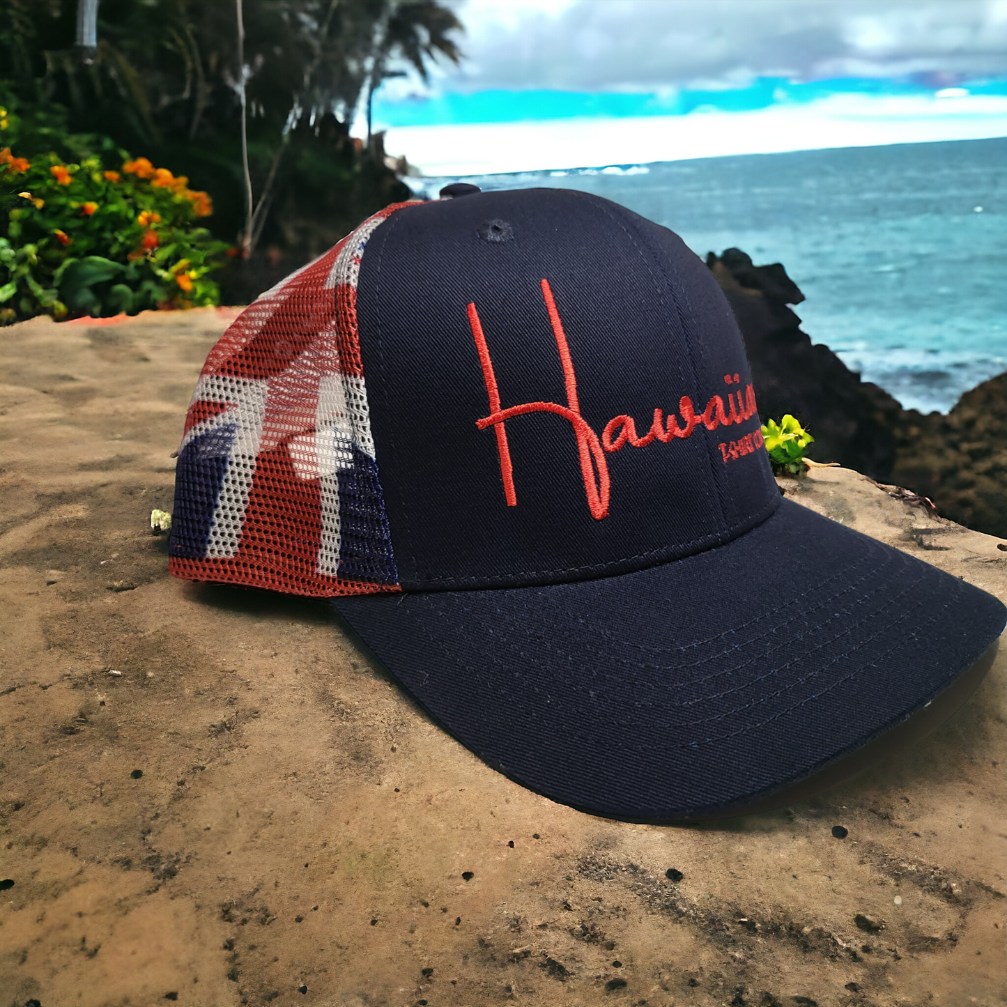 Hats "Hawaiian Flag Mesh" (Navy) Trucker Cap
